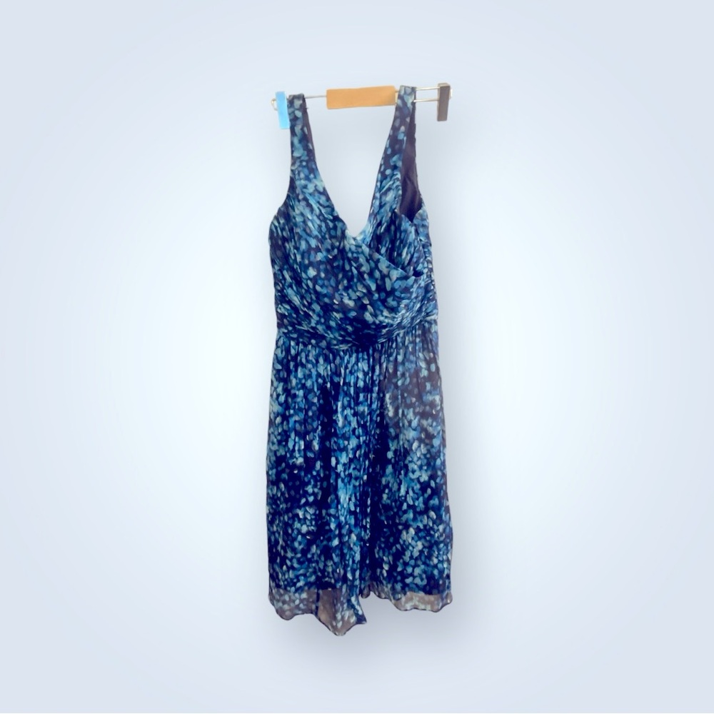 Silk printed mid length summer dress